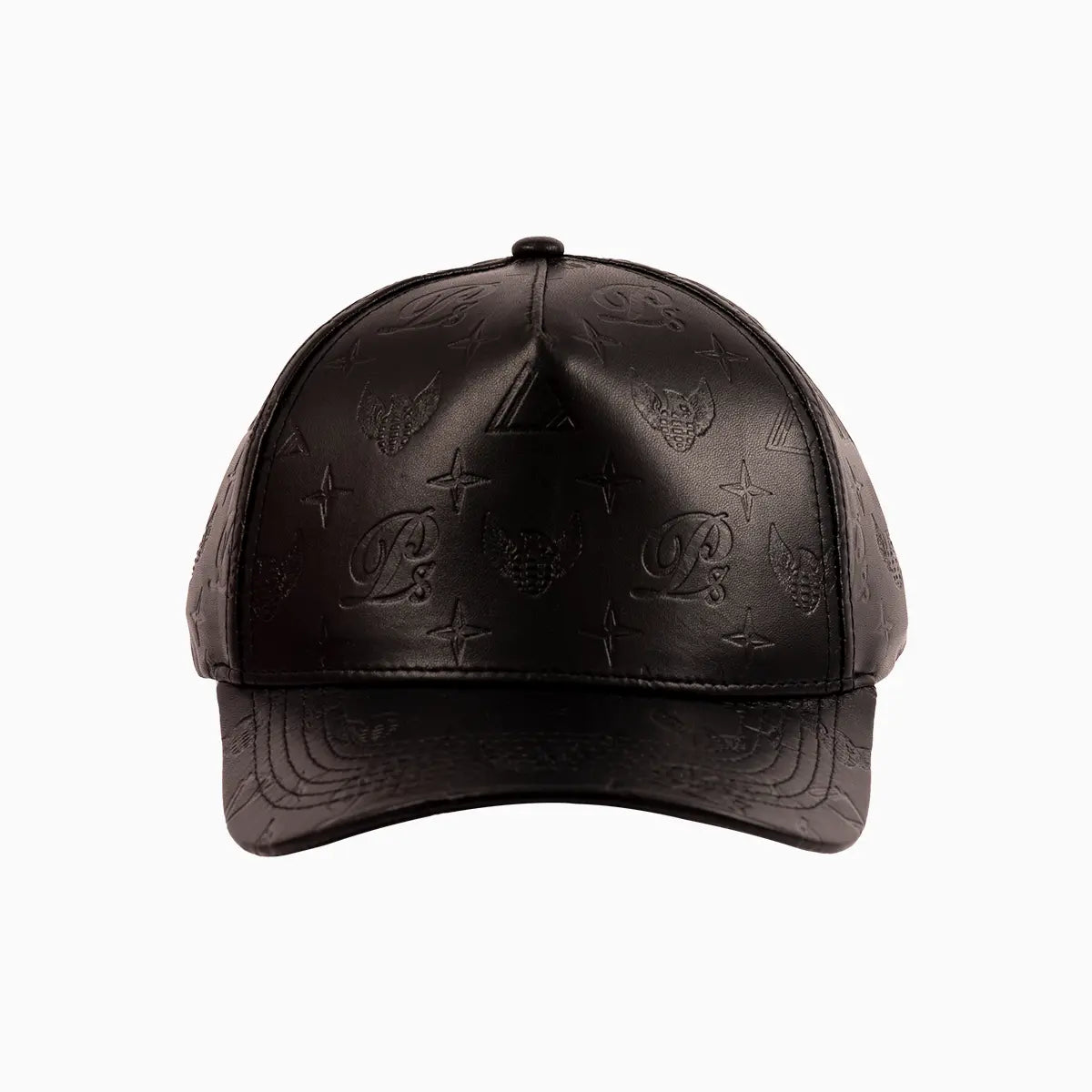 Men's Leather Monogram Strapback Hat