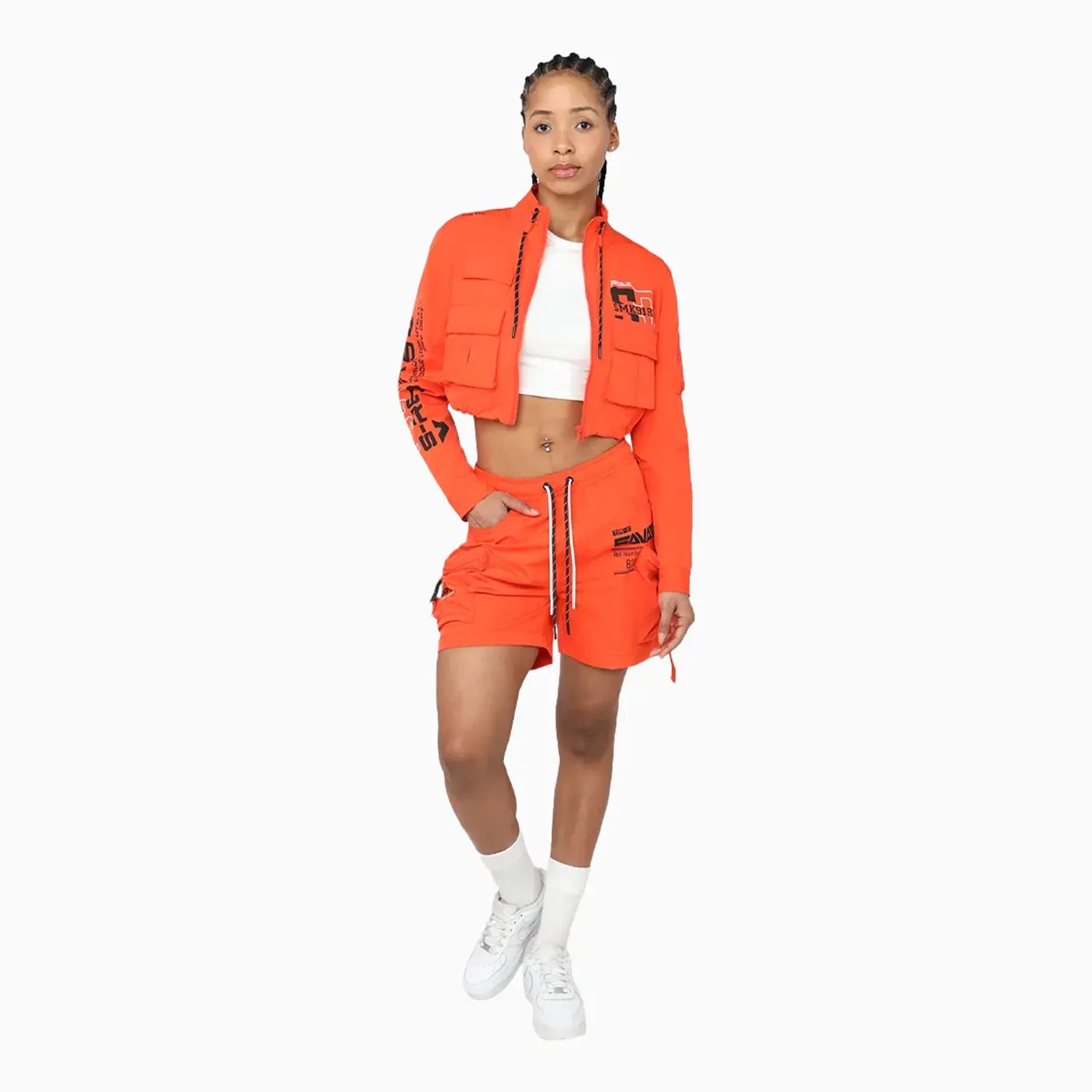Women's Utility Nylon Printed Outfit Smoke Rise - Tops and Bottoms USA