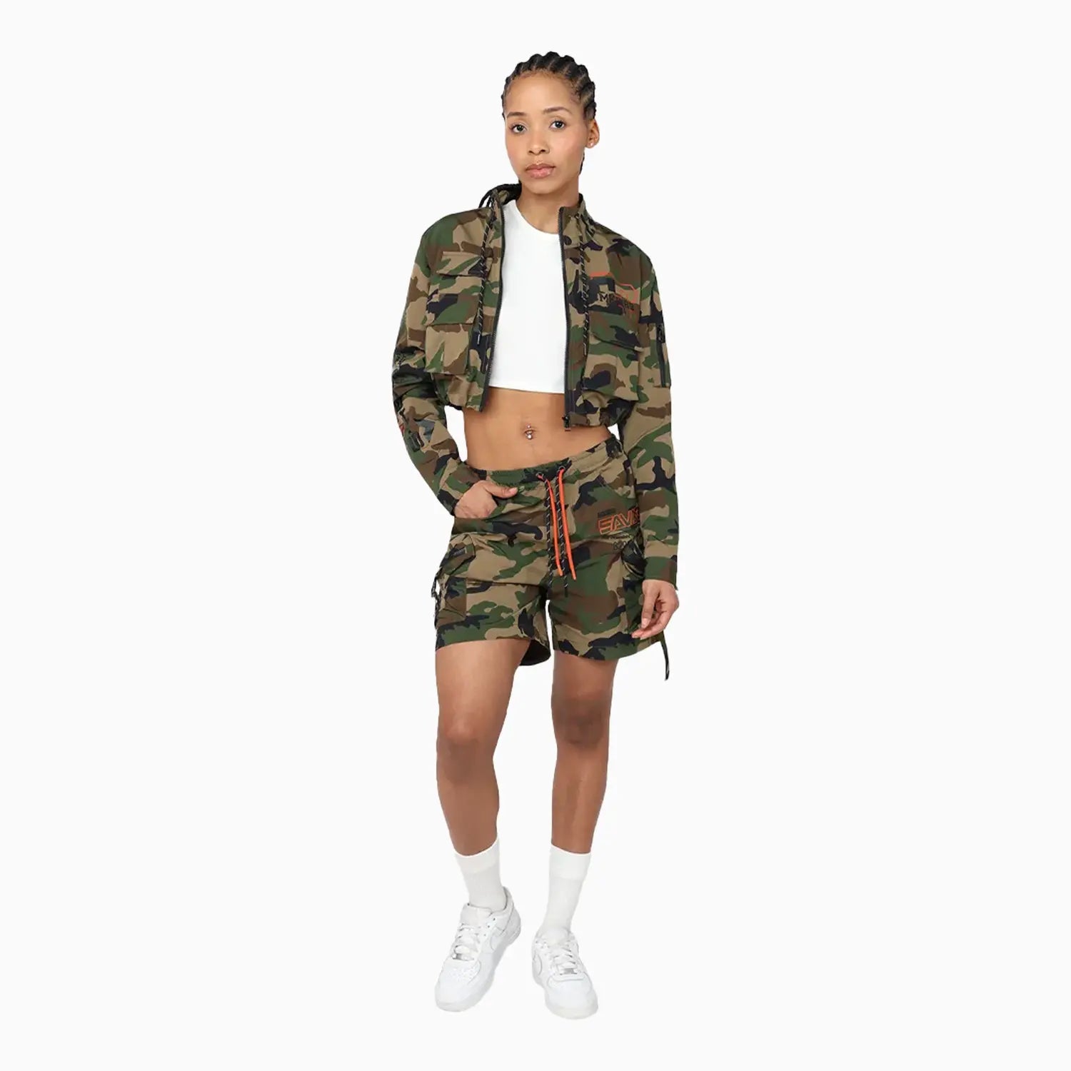 Women's Utility Nylon Printed Outfit Smoke Rise - Tops and Bottoms USA